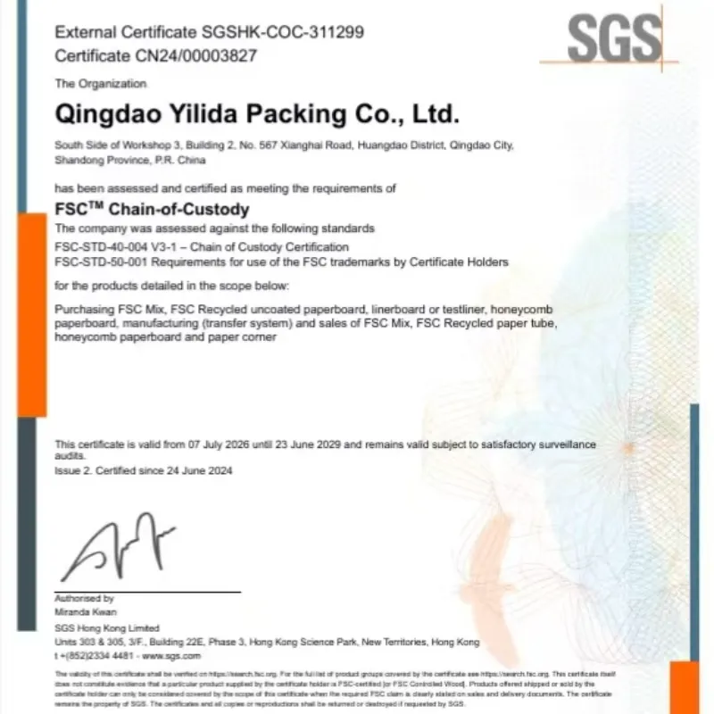 Qingdao Yilida Packaging har genomfört en speciell utbildning om FSC Supply and Demand Chain Management System.